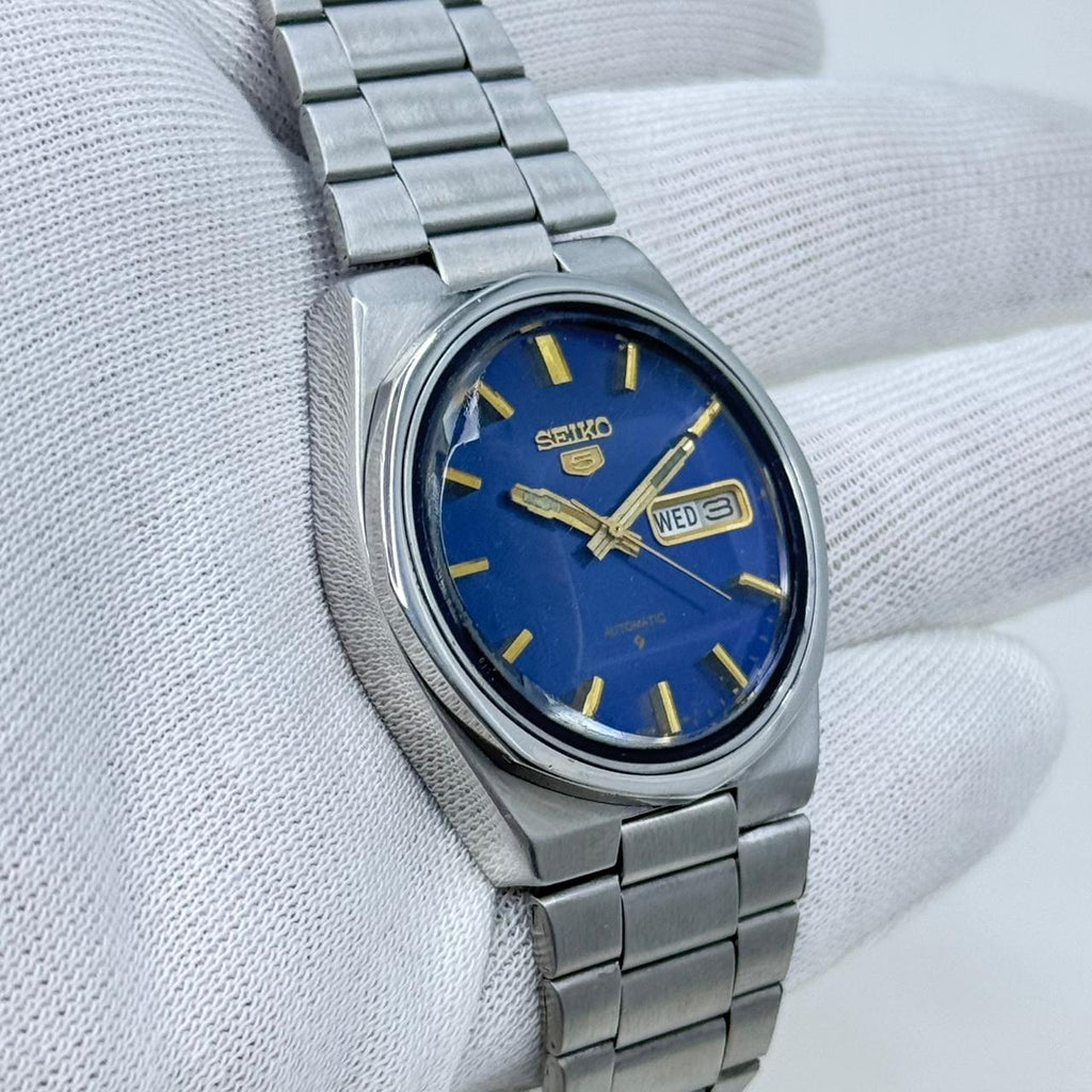 Seiko 5 - 6309-8170 Automatic Men's Watch 17 Blue Dial Japan Made Rare Vintage