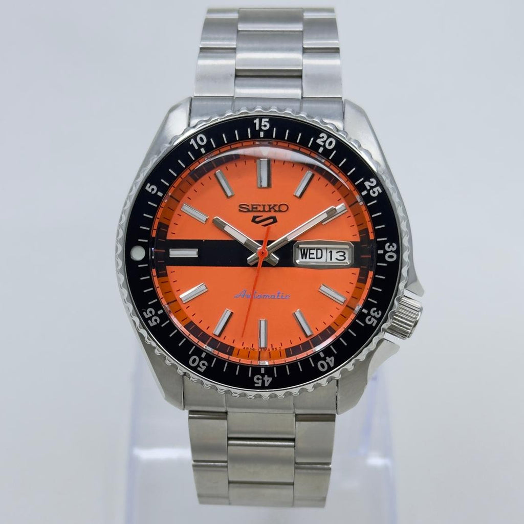 Seiko 5 Sports Diver Mod: Orange Dial Automatic Stainless Steel Watch