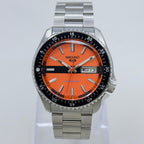 Seiko 5 Sports Diver Mod: Orange Dial Automatic Stainless Steel Watch