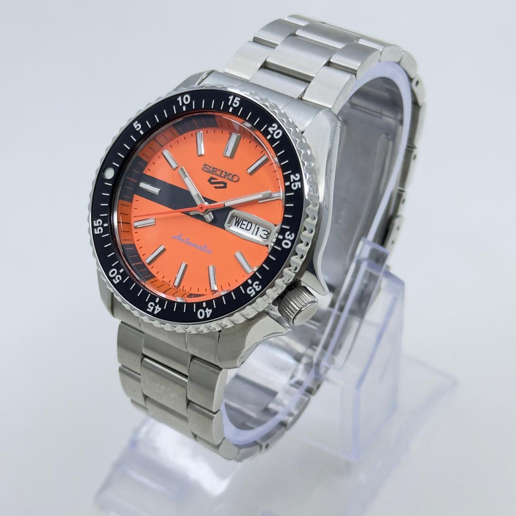 Seiko 5 Sports Diver Mod: Orange Dial Automatic Stainless Steel Watch
