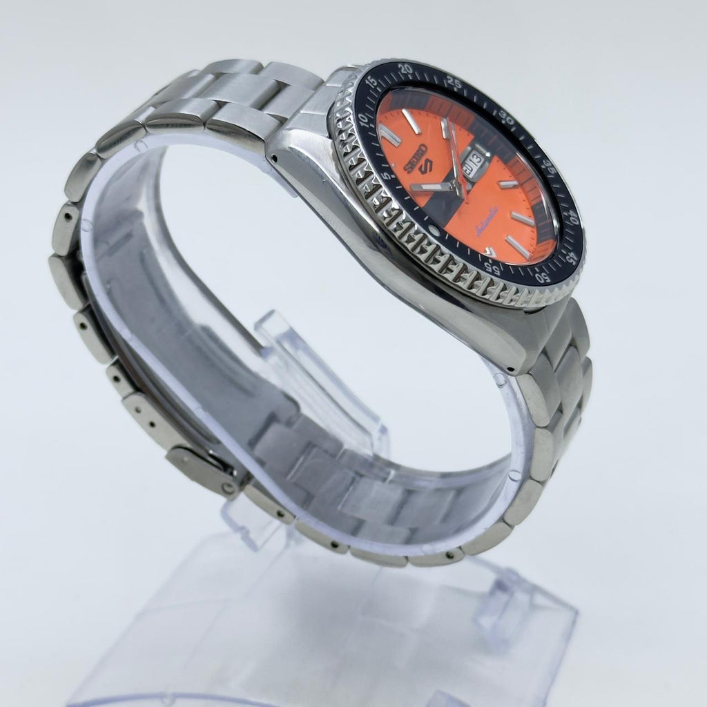 Seiko 5 Sports Diver Mod: Orange Dial Automatic Stainless Steel Watch