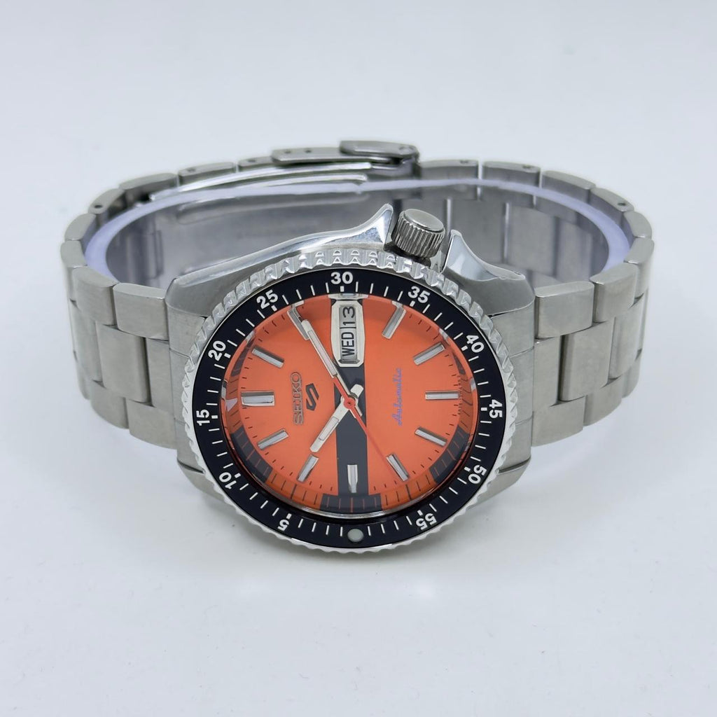 Seiko 5 Sports Diver Mod: Orange Dial Automatic Stainless Steel Watch