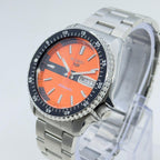 Seiko 5 Sports Diver Mod: Orange Dial Automatic Stainless Steel Watch