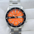 Seiko 5 Sports Diver Mod: Orange Dial Automatic Stainless Steel Watch