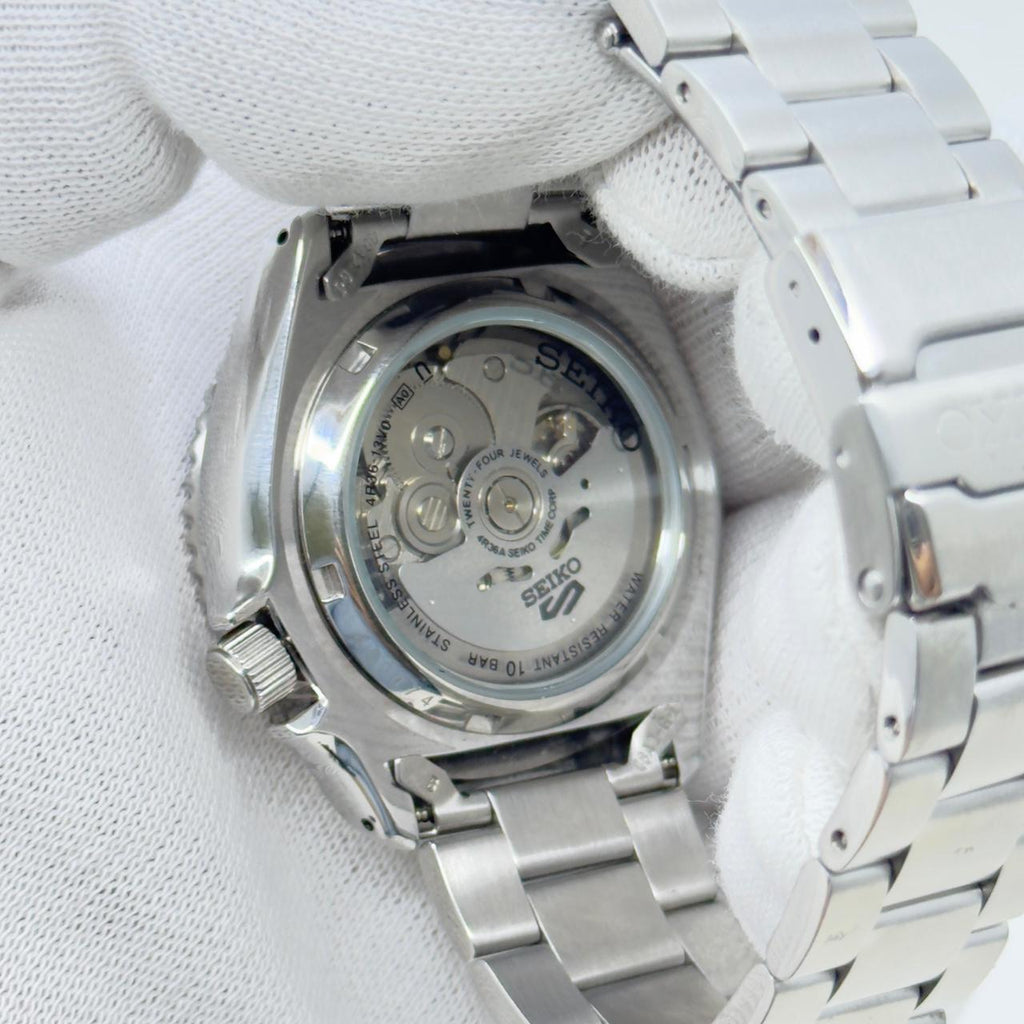 Seiko 5 Sports Diver Mod: Orange Dial Automatic Stainless Steel Watch