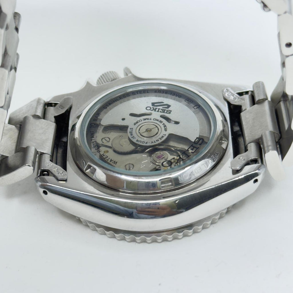 Seiko 5 Sports Diver Mod: Orange Dial Automatic Stainless Steel Watch