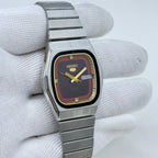 Vintage Seiko 5 Automatic Watch 23 Jewels Maroon Dial Day-Date Japan Made