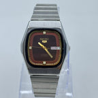 Vintage Seiko 5 Automatic Watch 23 Jewels Maroon Dial Day-Date Japan Made