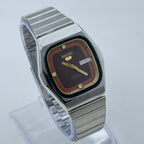 Vintage Seiko 5 Automatic Watch 23 Jewels Maroon Dial Day-Date Japan Made