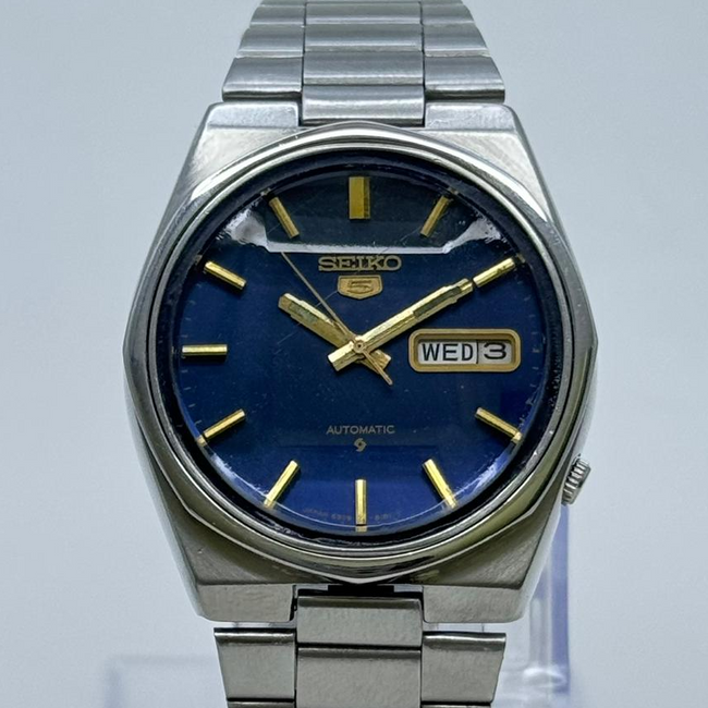 Seiko 5 - 6309-8170 Automatic Men's Watch 17 Blue Dial Japan Made Rare Vintage Main Image