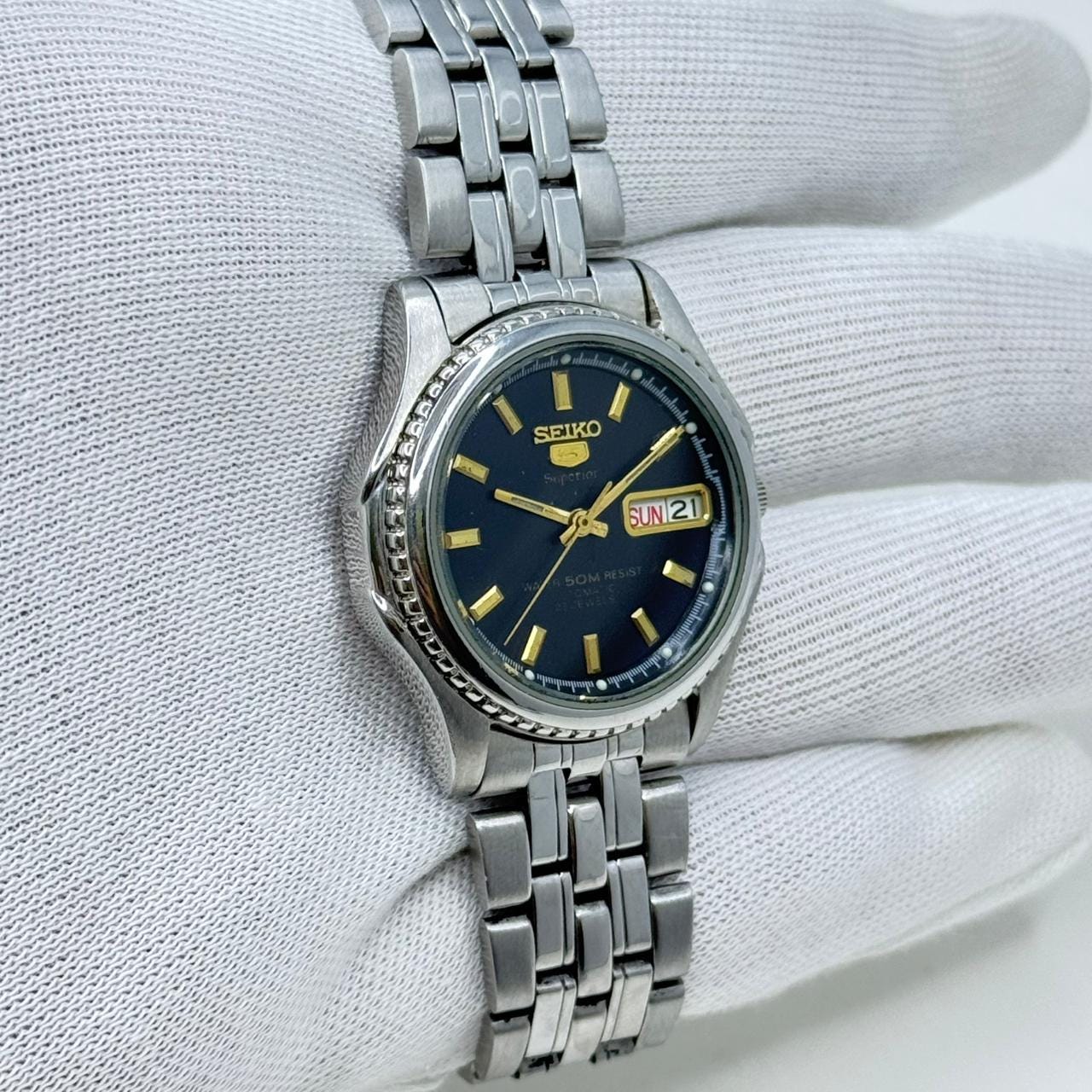 Seiko 5 Superior 7S36-0210 Automatic Men's Wristwatch Vintage Japanese