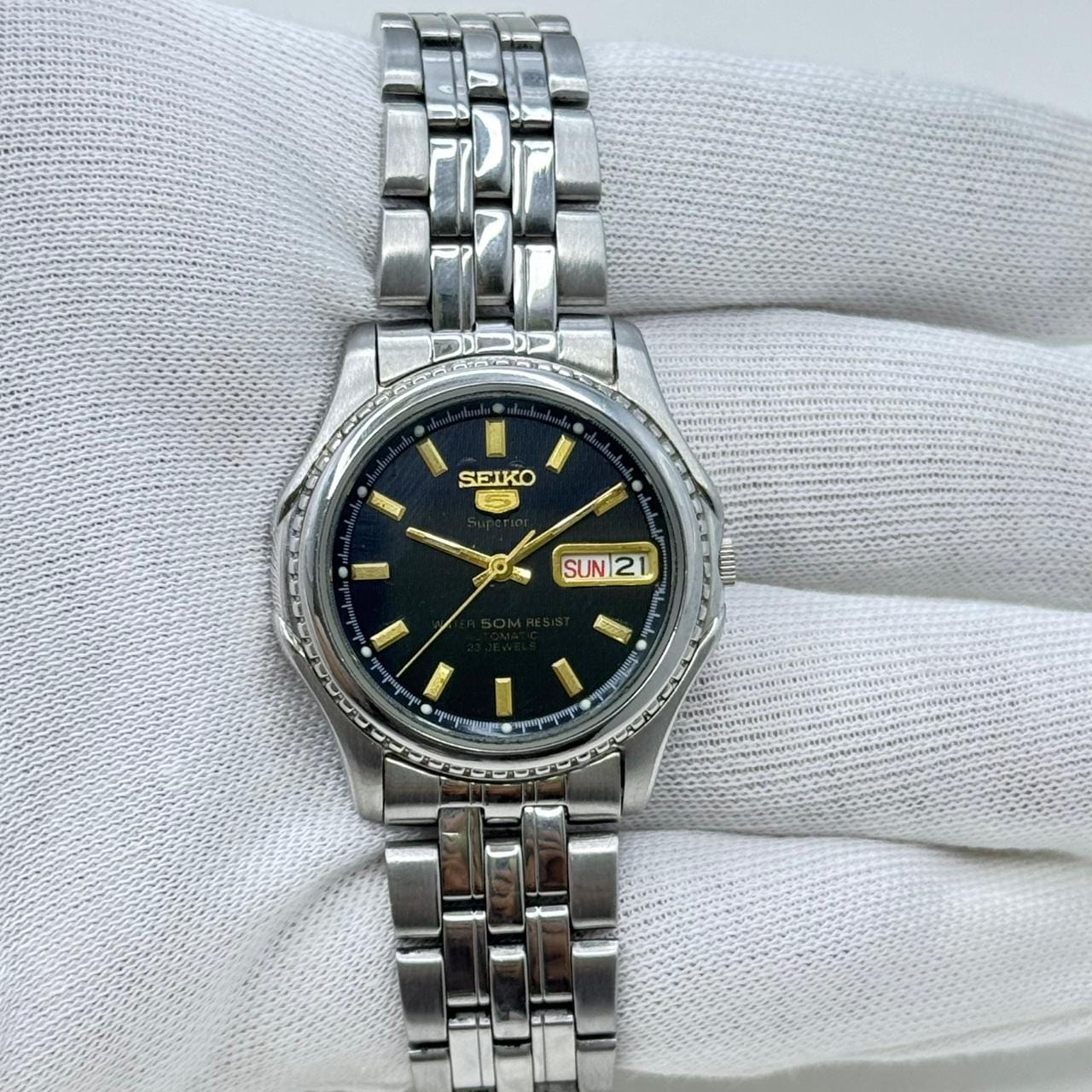 Seiko 5 Superior 7S36-0210 Automatic Men's Wristwatch Vintage Japanese