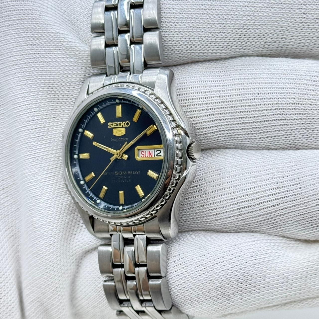 Seiko 5 Superior 7S36-0210 Automatic Men's Wristwatch Vintage Japanese