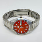 Seiko 5 Automatic – Orange Sunburst Dial Vintage Style Day-Date Men’s Watch.