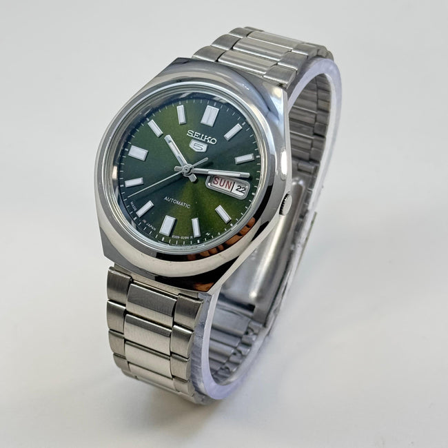 Seiko 5 - Custom Vintage Style Automatic Mens Watch 6309 Olive Green Hover Image