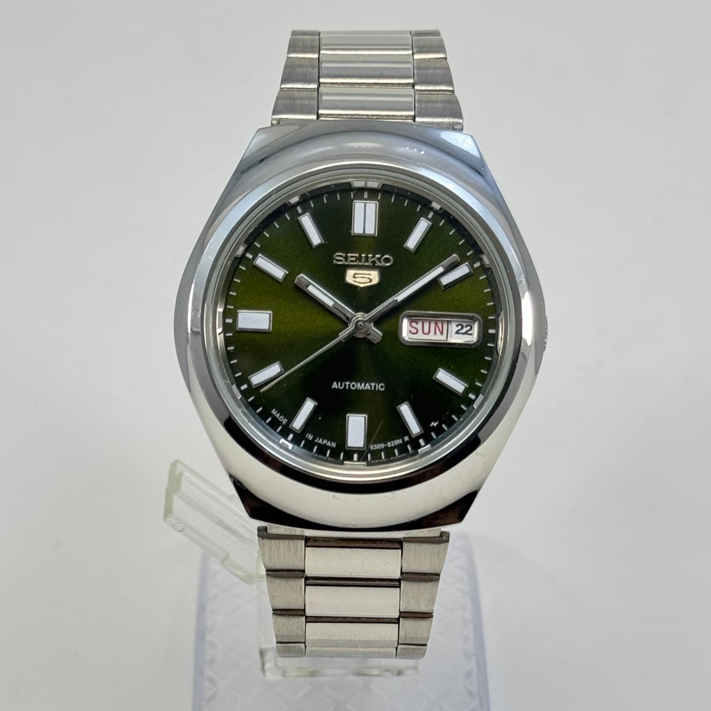 Seiko 5 - Custom Vintage Style Automatic Mens Watch 6309 Olive Green