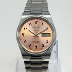 Vintage Seiko 5 - Automatic Salmon Arabic Dial - Day/Date Japanese