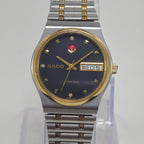 Vintage Rado Voyager Black Diamond Dial Two-Tone Rare Automatic Watch, Swiss