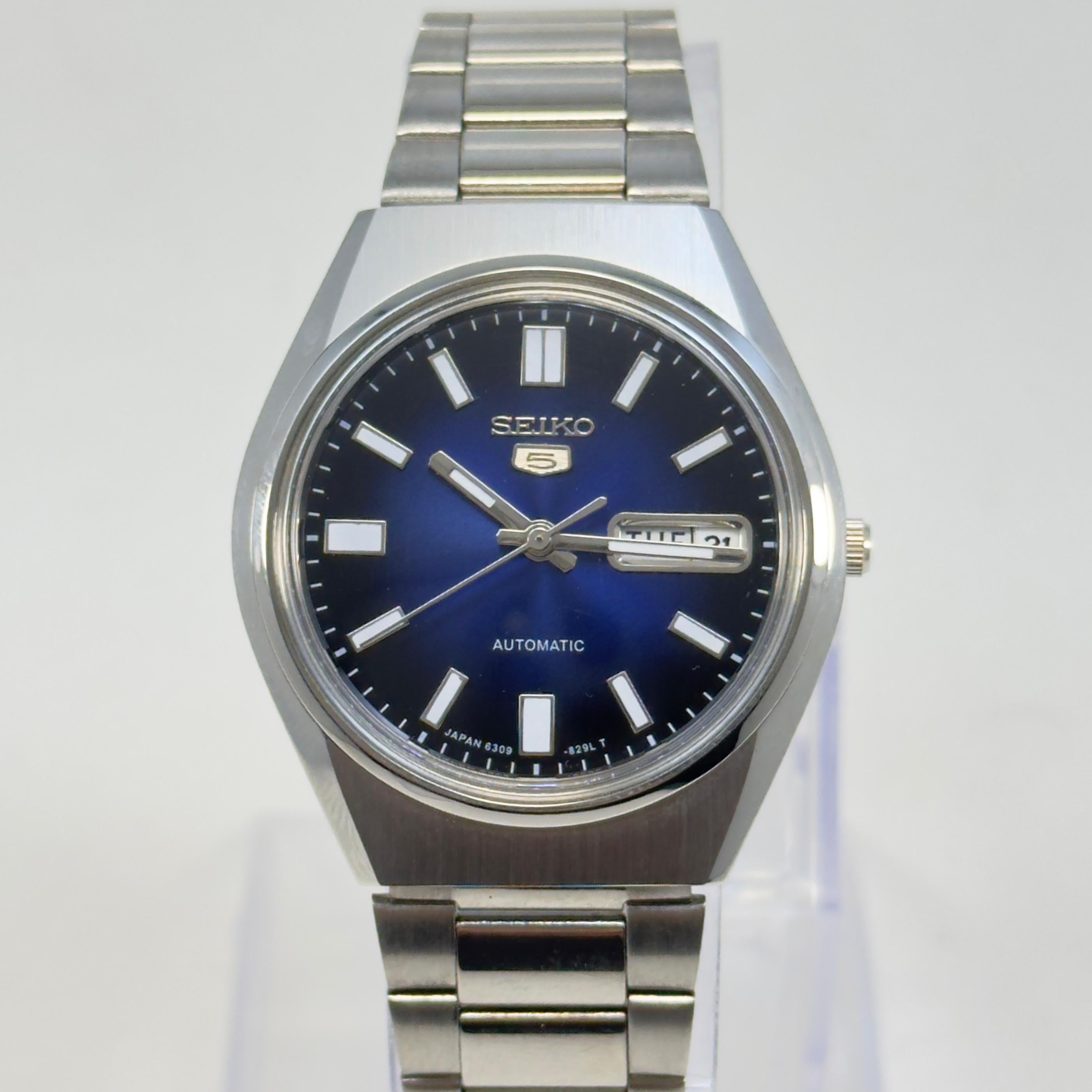 Seiko 5 Automatic – Blue Dial Vintage Style Day-Date Men’s Watch