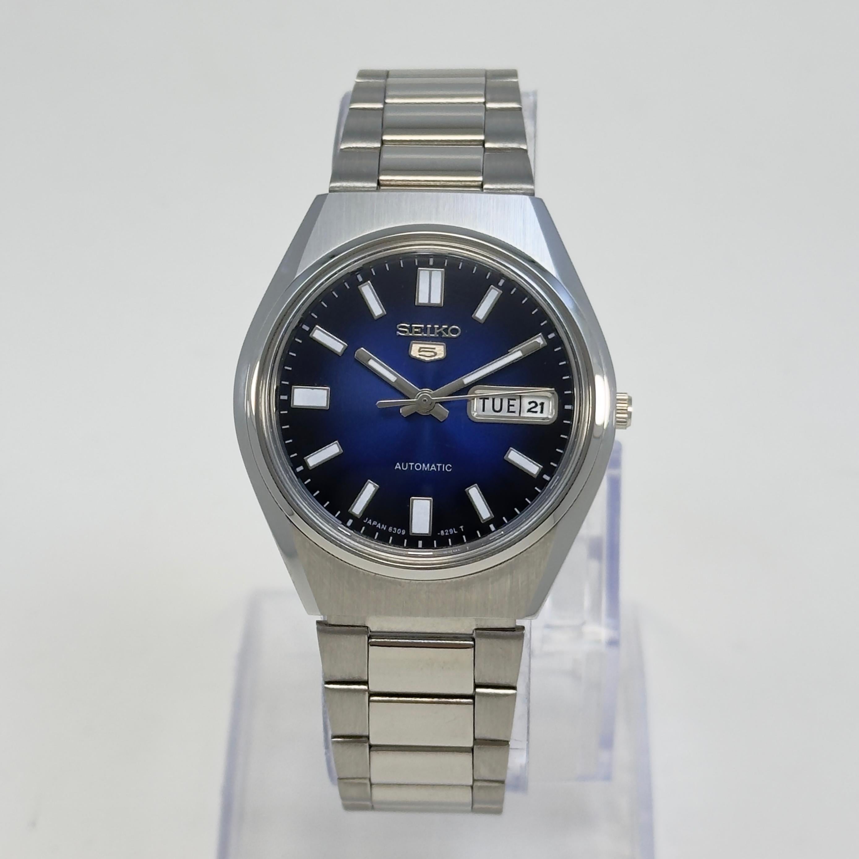 Seiko 5 Automatic – Blue Dial Vintage Style Day-Date Men’s Watch