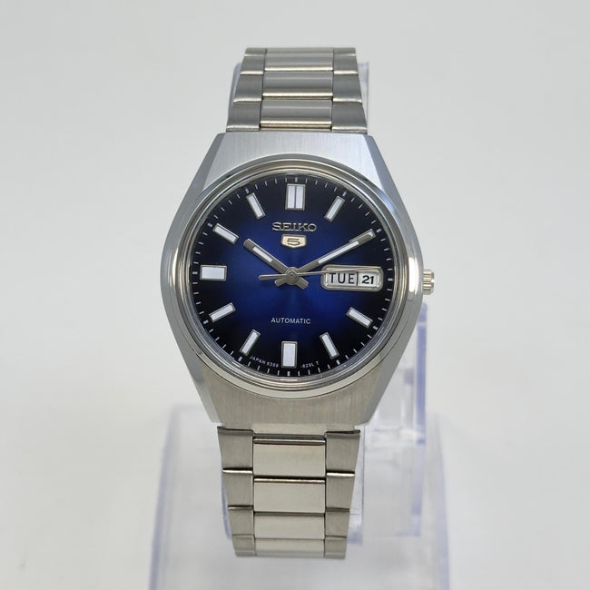 Seiko 5 Automatic – Blue Dial Vintage Style Day-Date Men’s Watch Main Image