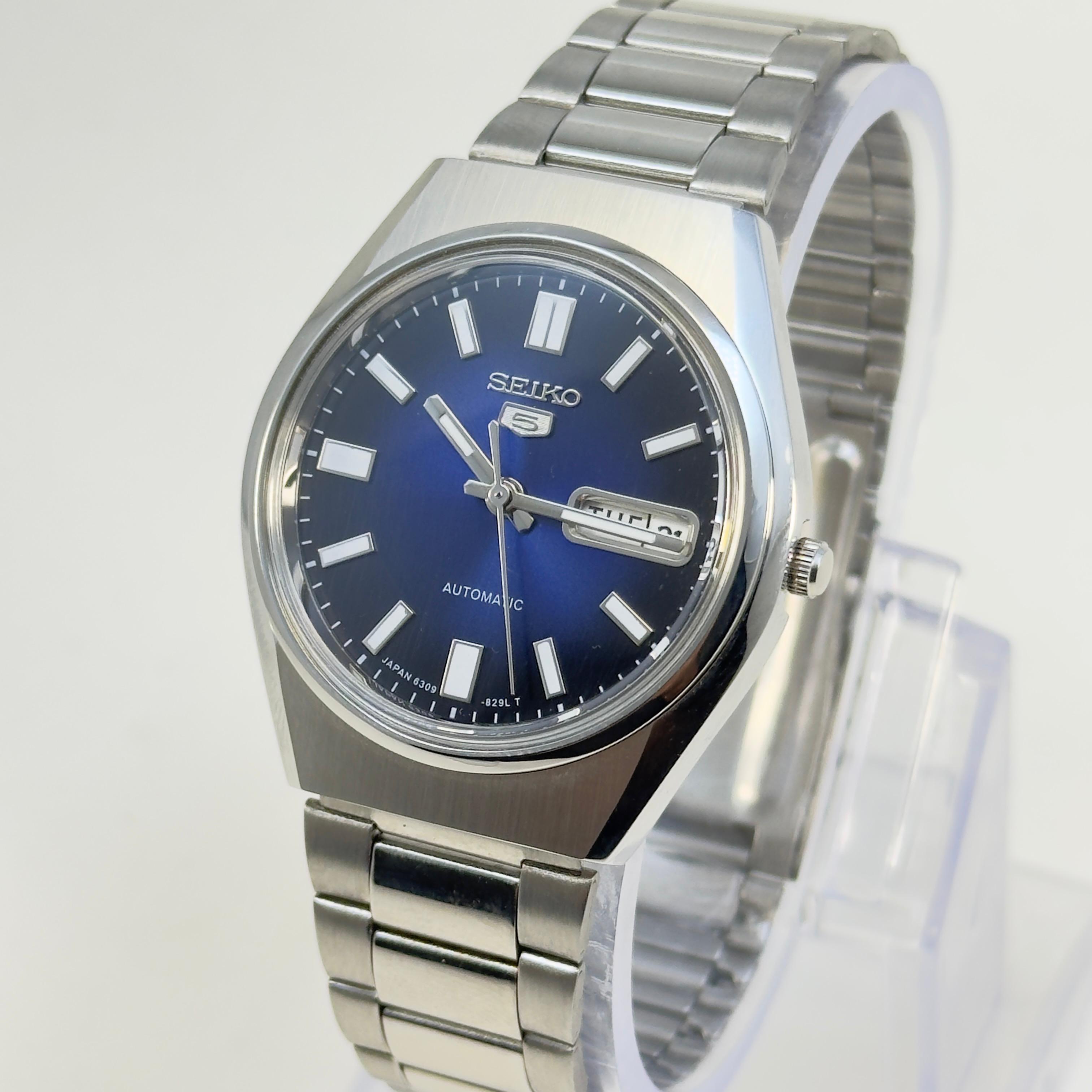 Seiko 5 Automatic – Blue Dial Vintage Style Day-Date Men’s Watch
