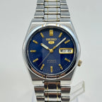 Seiko 5 Automatic Blue Dial 21 Jewels Vintage Men’s Watch 36mm Japan Made