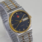Vintage Rado Voyager Black Diamond Dial Two-Tone Rare Automatic Watch, Swiss