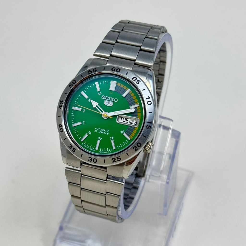 Seiko 5 -  Automatic Watch 21 Jewels  Green Dial Vintage Style Mod
