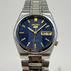 Seiko 5 Automatic Blue Dial 21 Jewels Vintage Men’s Watch 36mm Japan Made