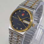 Vintage Rado Voyager Black Diamond Dial Two-Tone Rare Automatic Watch, Swiss