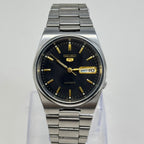 Seiko 5 Automatic Men's Watch Black Dial Vintage Style 36mm Day-Date Japan
