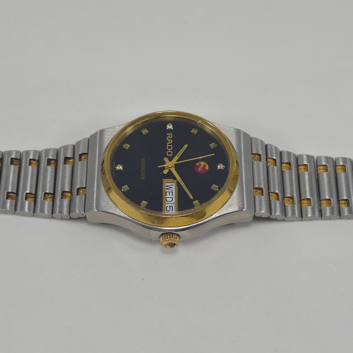 Vintage Rado Voyager Black Diamond Dial Two-Tone Rare Automatic Watch, Swiss