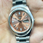 Seiko 5 - Custom Vintage Style Automatic Mens Watch 6309  Salmon Sunburst Dial