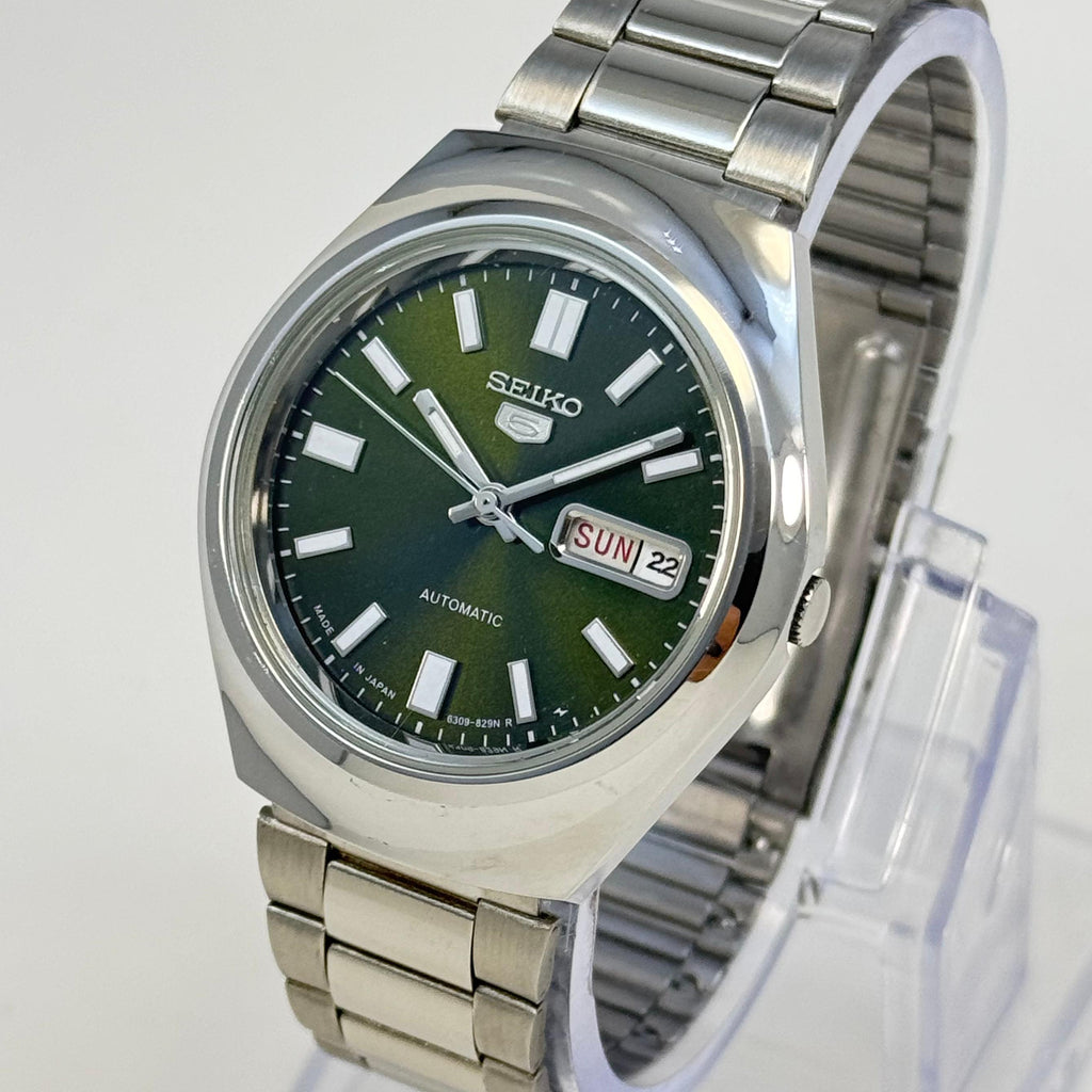 Seiko 5 - Custom Vintage Style Automatic Mens Watch 6309 Olive Green